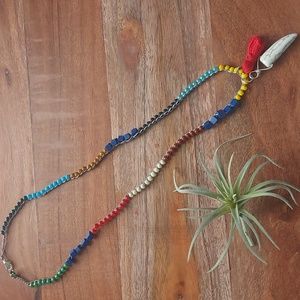 Boho Crocheted Necklace by Rust Belt Raised, multicolor, artisan jewelry